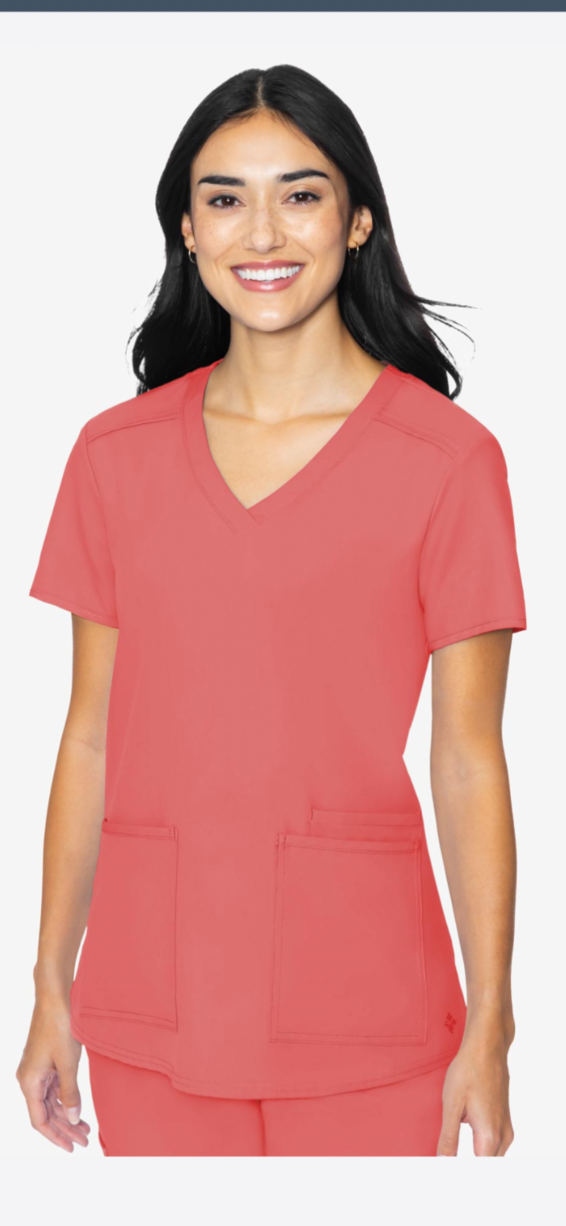 Med Couture 2411 Insight 3-Pocket Top - Coral